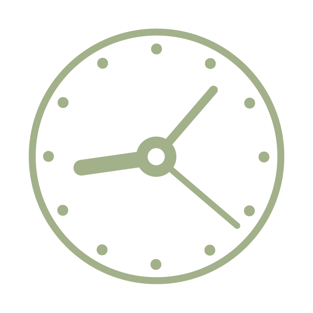 Icône d’horloge pour indiquer les horaires de livraison